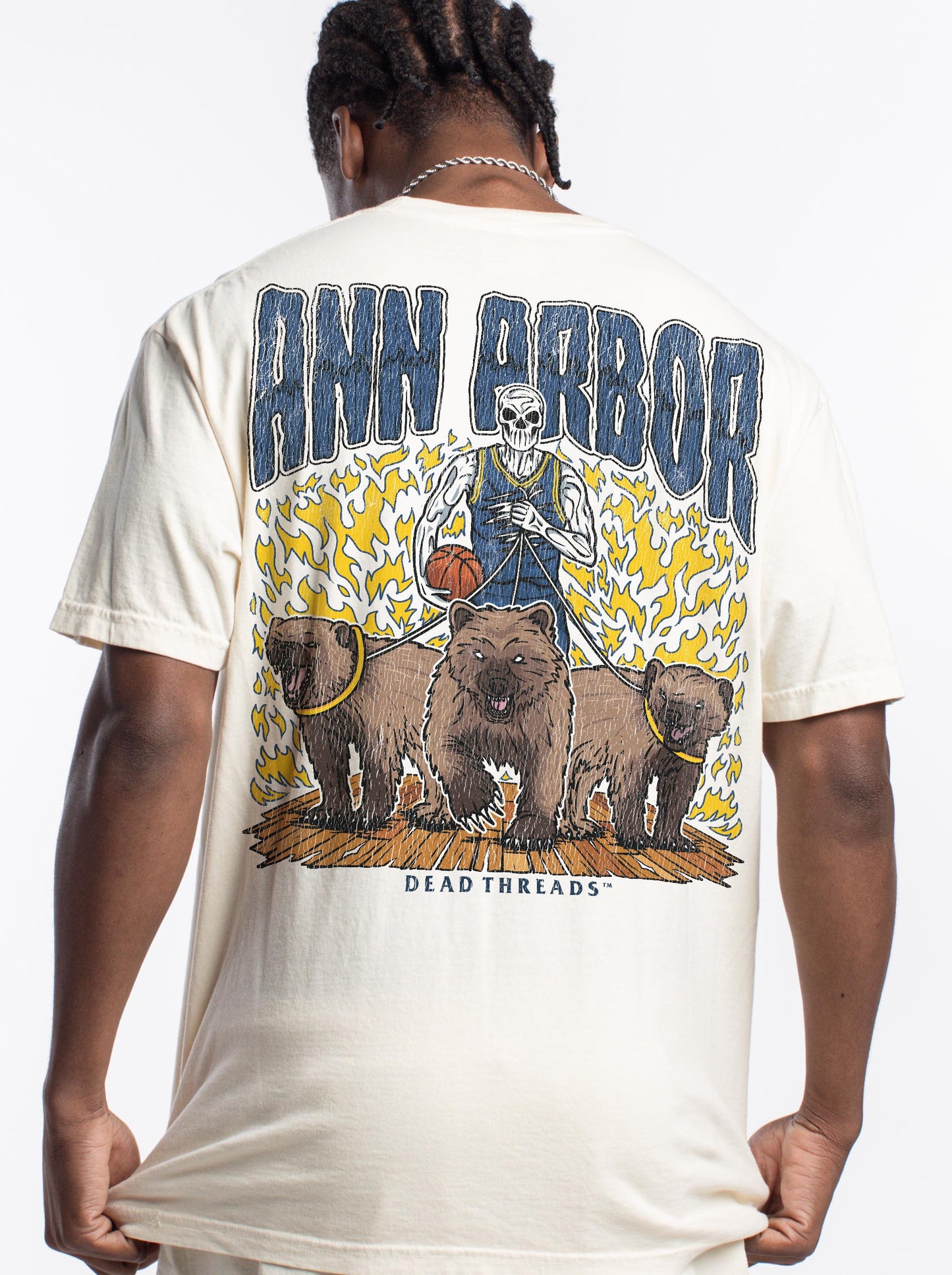 ANN ARBOR BASKETBALL - “3 SKULL” PREMIUM T-SHIRT