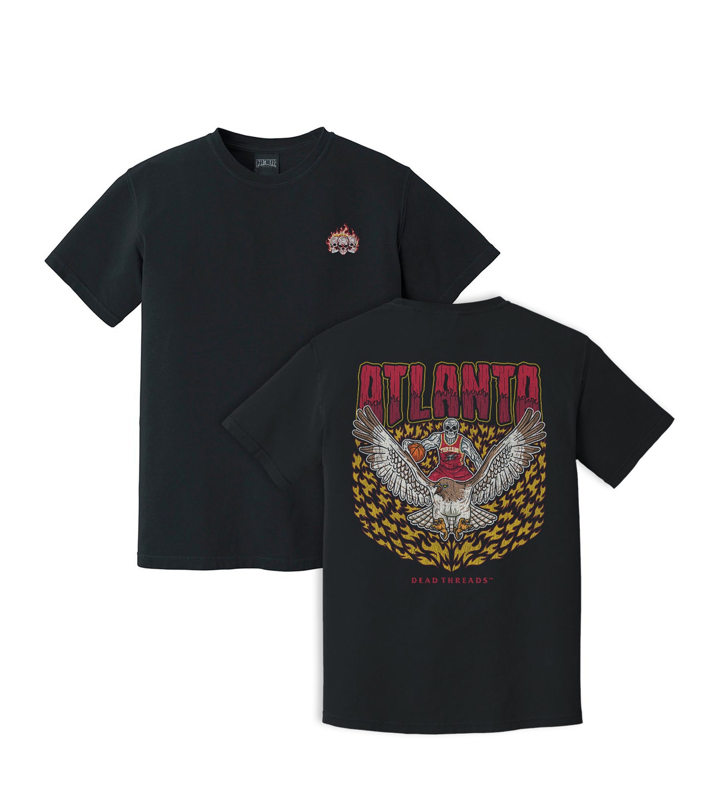 ATLANTA BASKETBALL - “3 SKULL” PREMIUM T-SHIRT