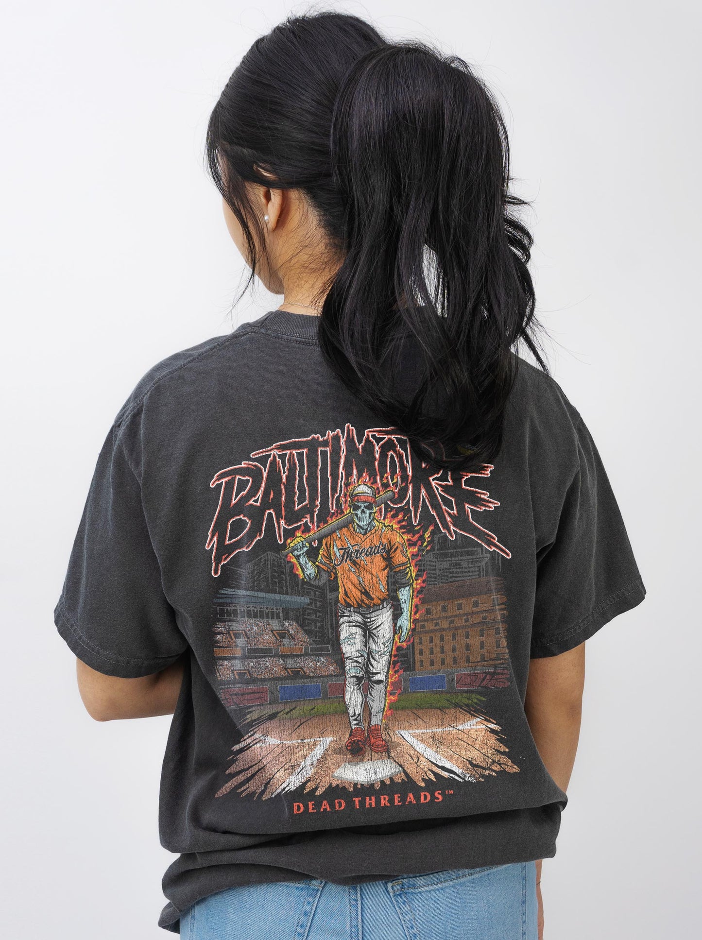BALTIMORE BASEBALL - "3 SKULL" PREMIUM SHIRT