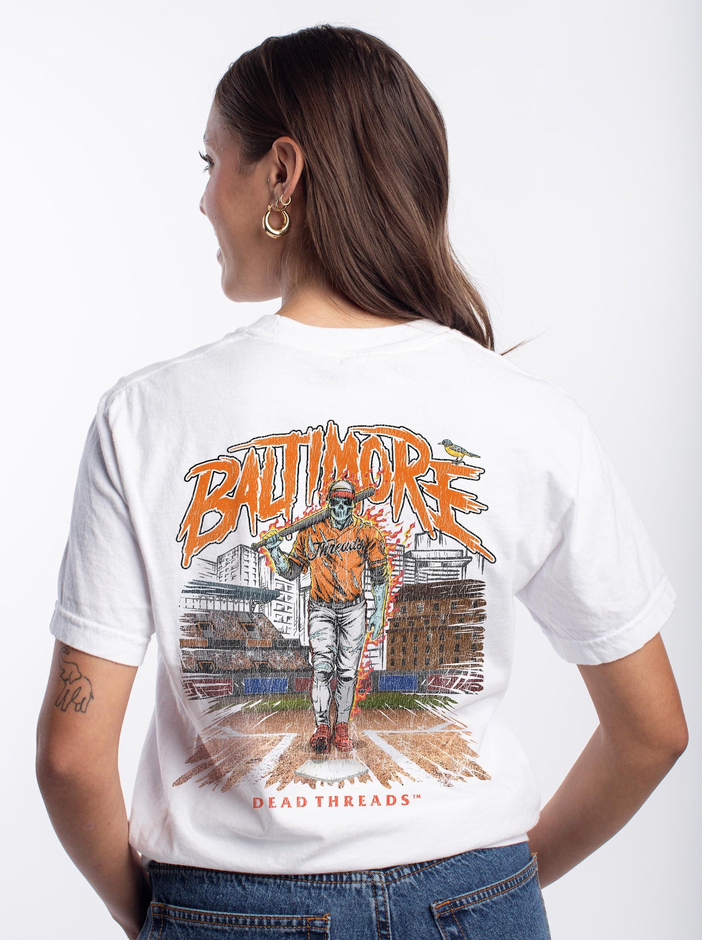 BALTIMORE BASEBALL - "3 SKULL" PREMIUM SHIRT