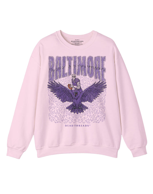 BALTIMORE FOOTBALL v1 CREWNECK SWEATSHIRT - PINK