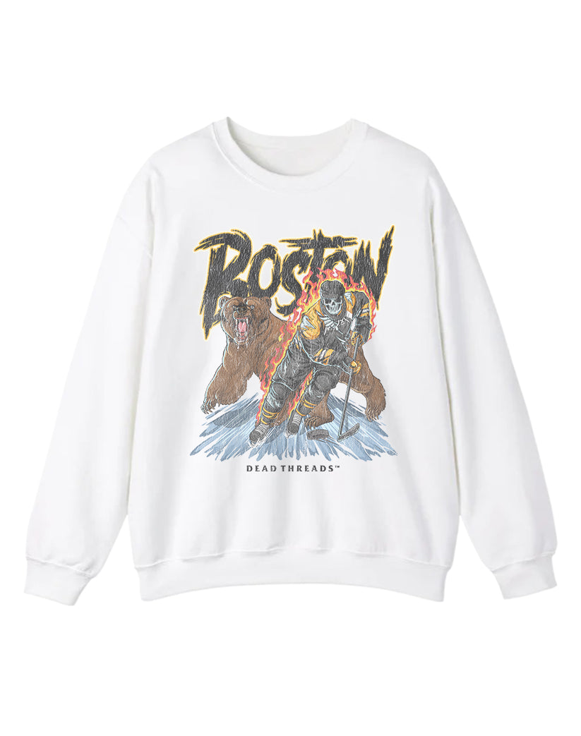 BOSTON HOCKEY CREWNECK SWEATSHIRT