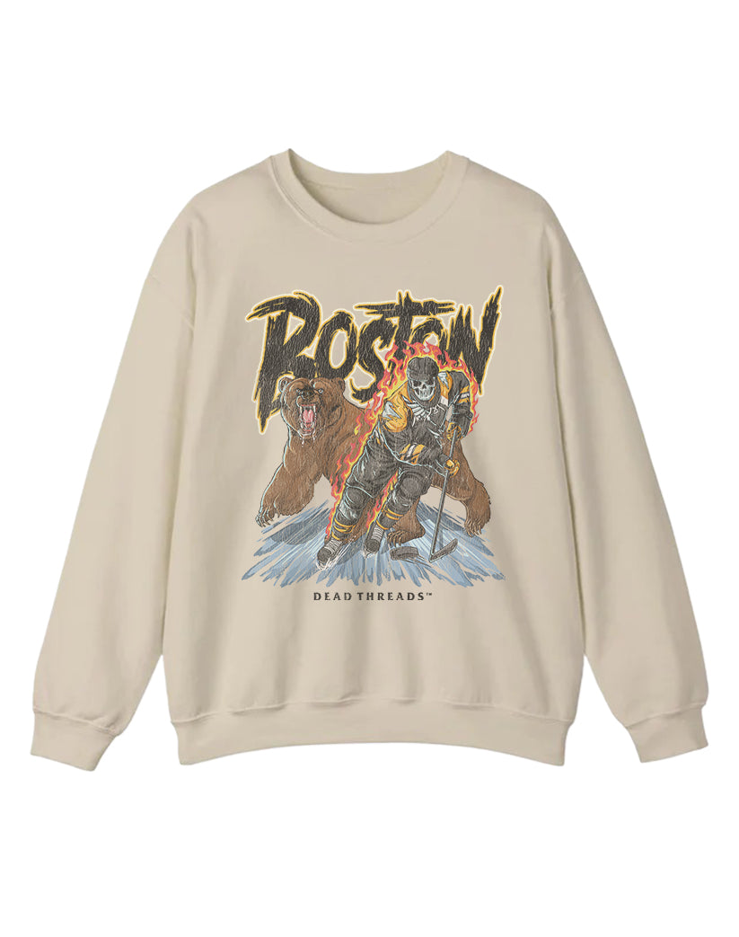 BOSTON HOCKEY CREWNECK SWEATSHIRT