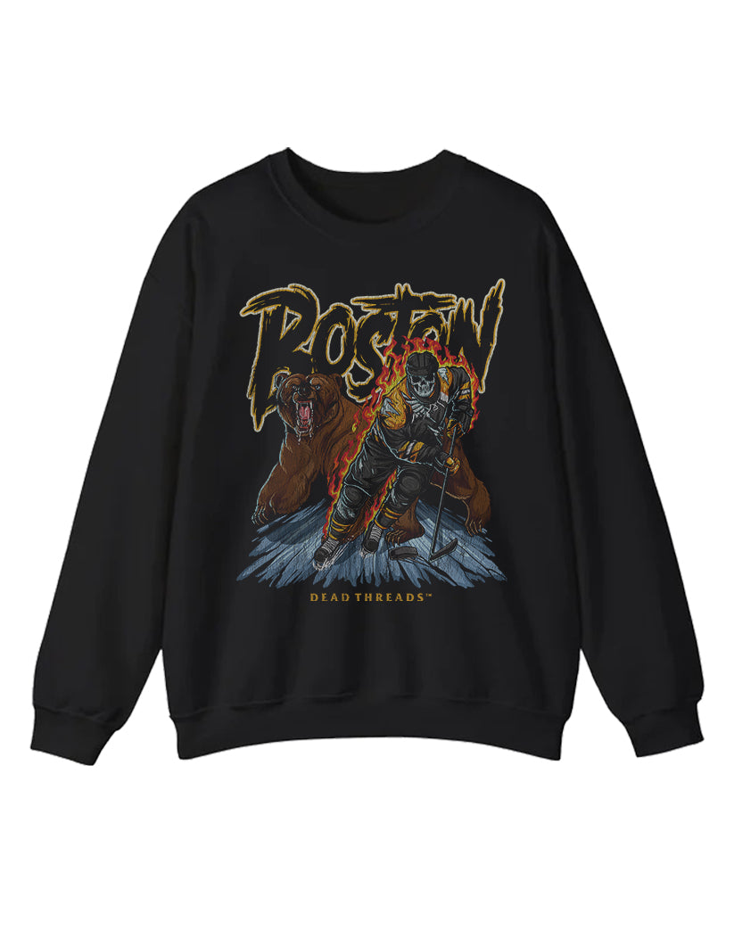 BOSTON HOCKEY CREWNECK SWEATSHIRT