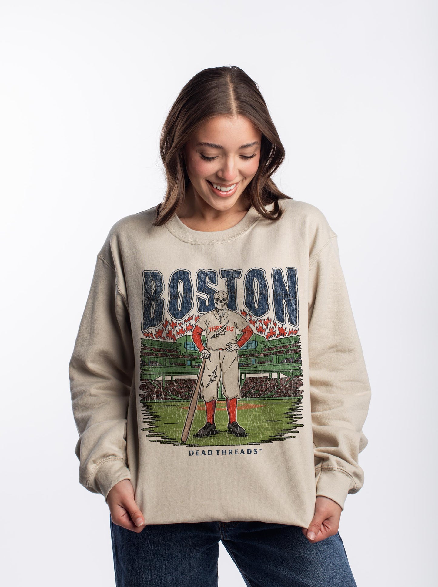 BOSTON BASEBALL CREWNECK SWEATSHIRT