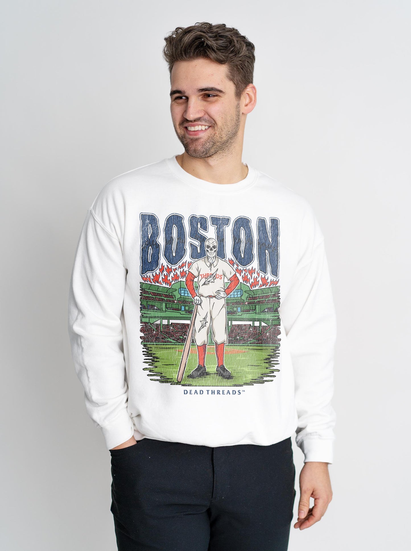 BOSTON BASEBALL CREWNECK SWEATSHIRT