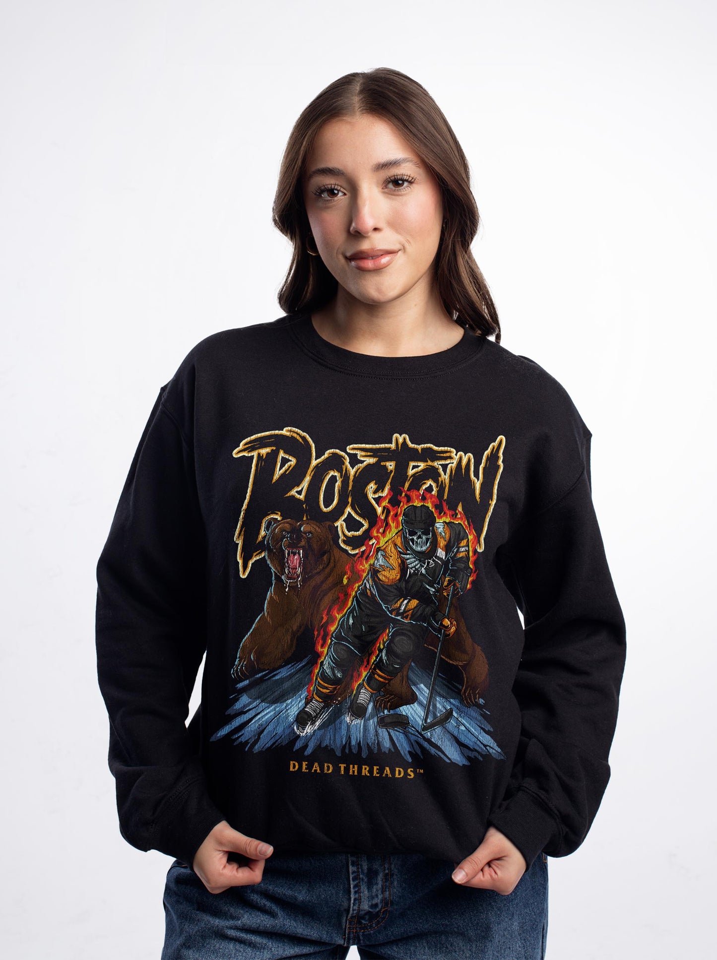 BOSTON HOCKEY CREWNECK SWEATSHIRT