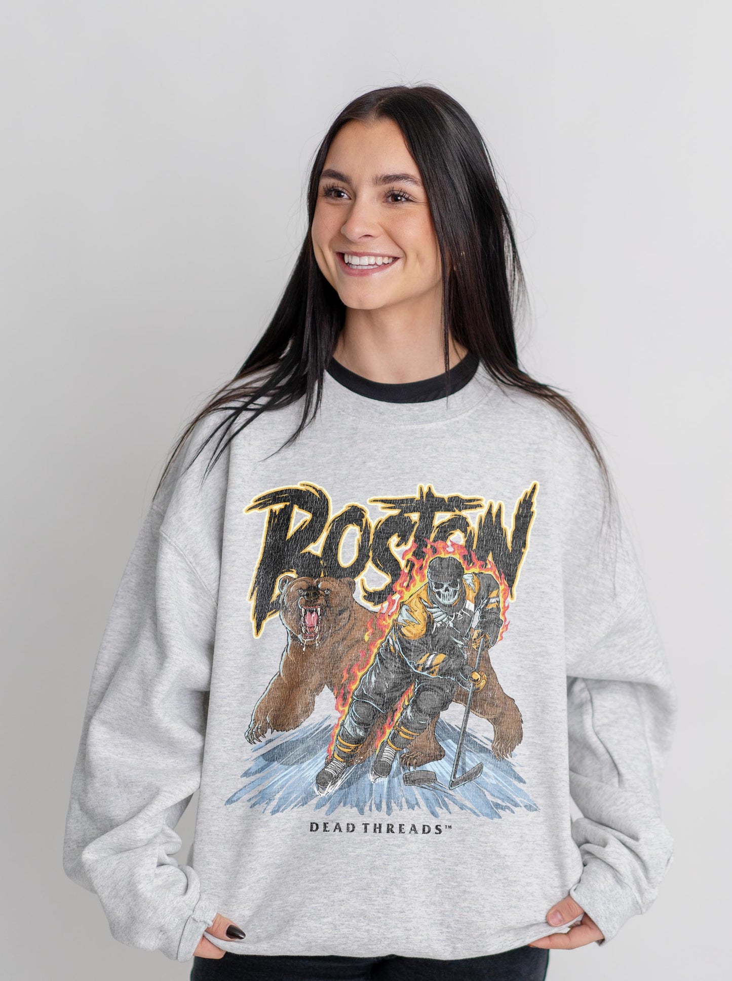 BOSTON HOCKEY CREWNECK SWEATSHIRT