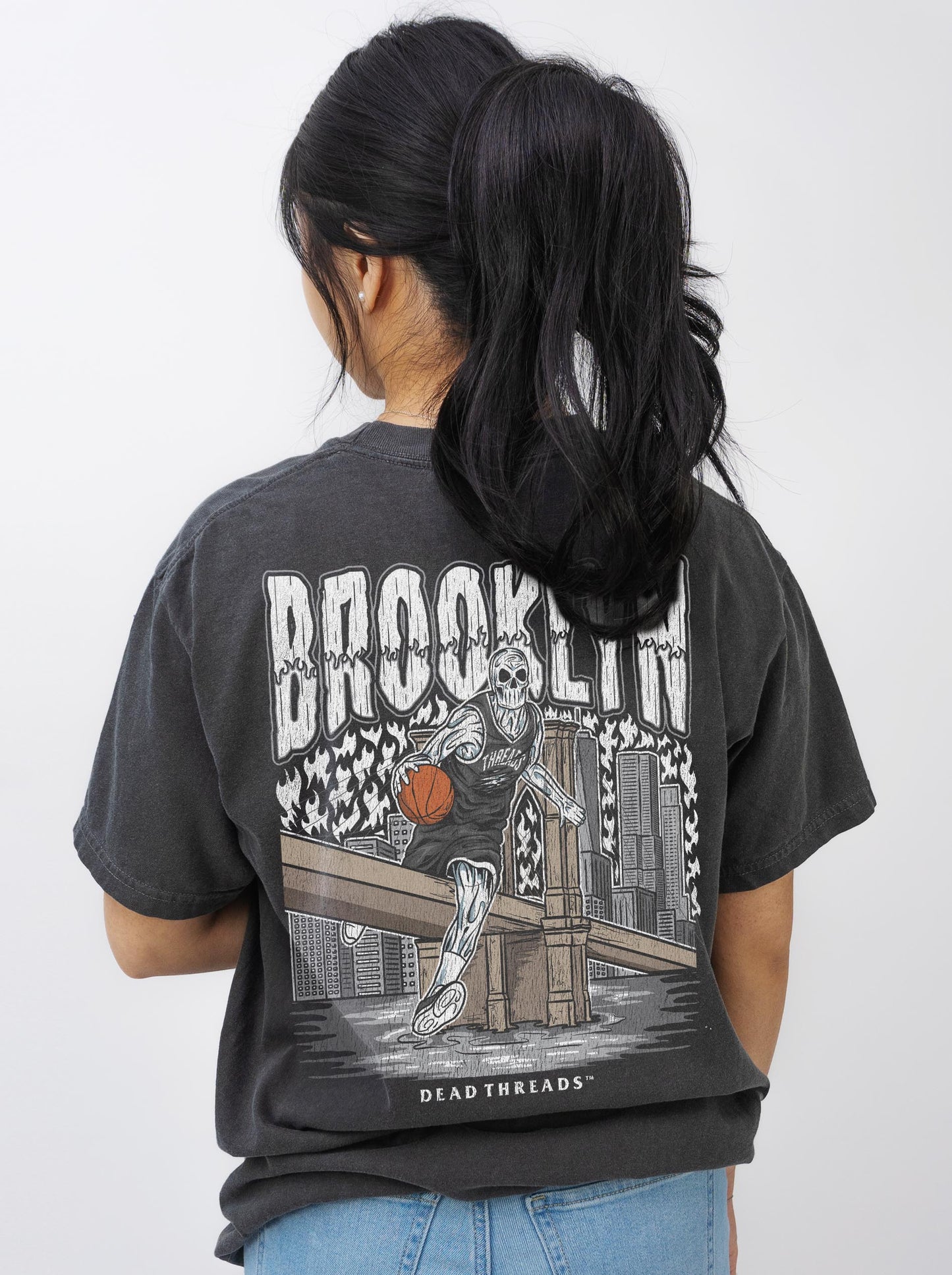 BROOKLYN BASKETBALL - “3 SKULL” PREMIUM T-SHIRT