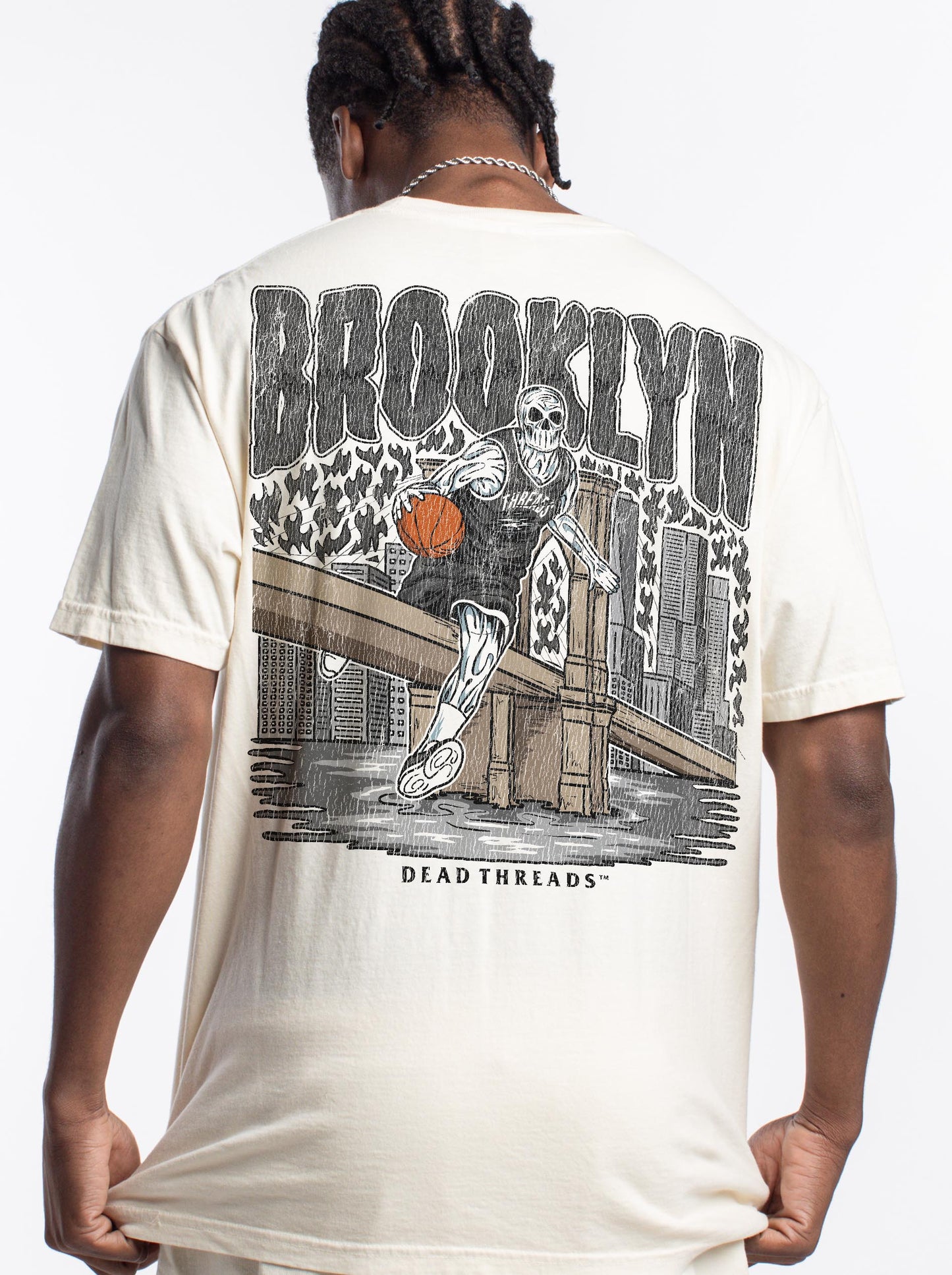 BROOKLYN BASKETBALL - “3 SKULL” PREMIUM T-SHIRT