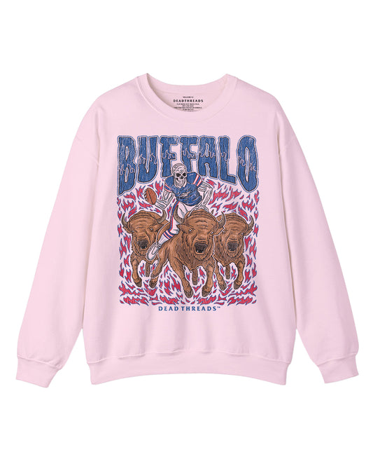 BUFFALO FOOTBALL v1 CREWNECK SWEATSHIRT - PINK