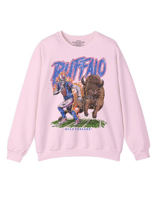 BUFFALO FOOTBALL v2 CREWNECK SWEATSHIRT - PINK