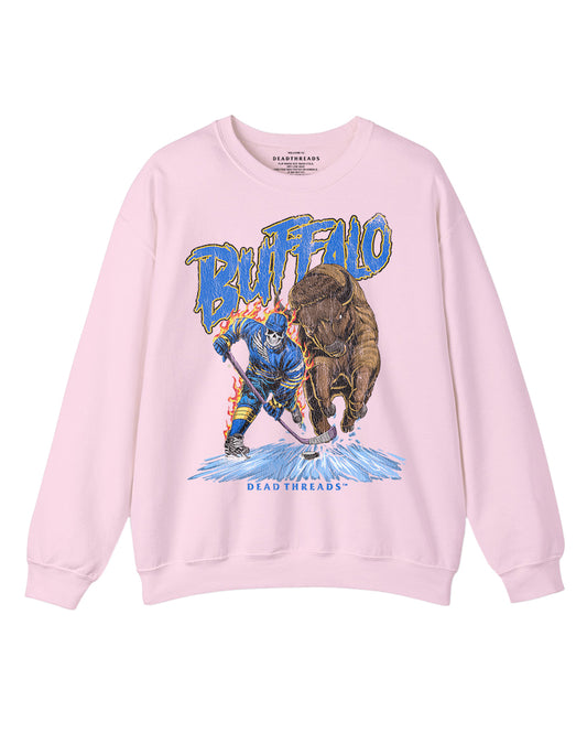 BUFFALO HOCKEY CREWNECK SWEATSHIRT - PINK