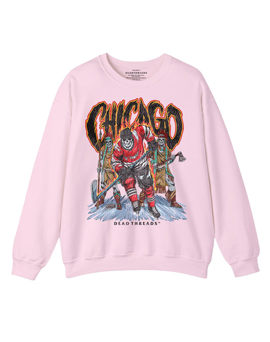 CHICAGO HOCKEY CREWNECK SWEATSHIRT - PINK
