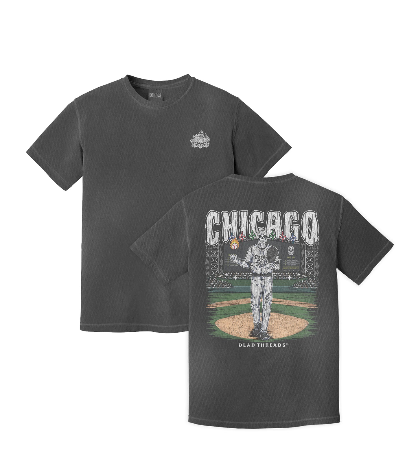 CHICAGO "SOUTH SIDE" BASEBALL - “3 SKULL” PREMIUM T-SHIRT