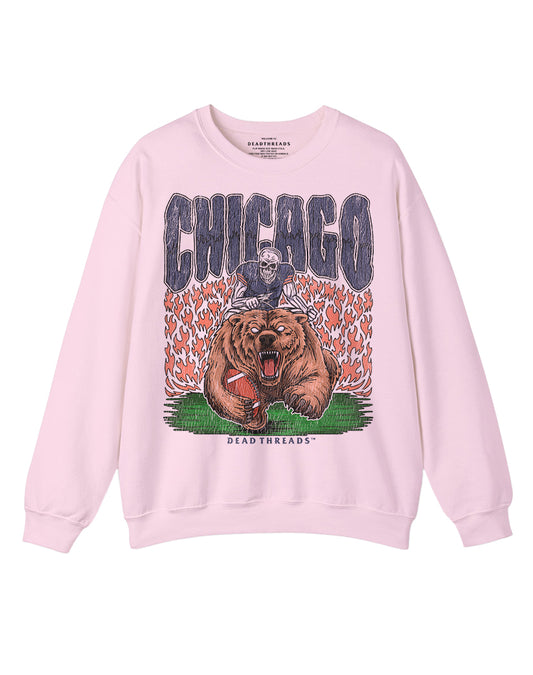 CHICAGO FOOTBALL v1 CREWNECK SWEATSHIRT - PINK