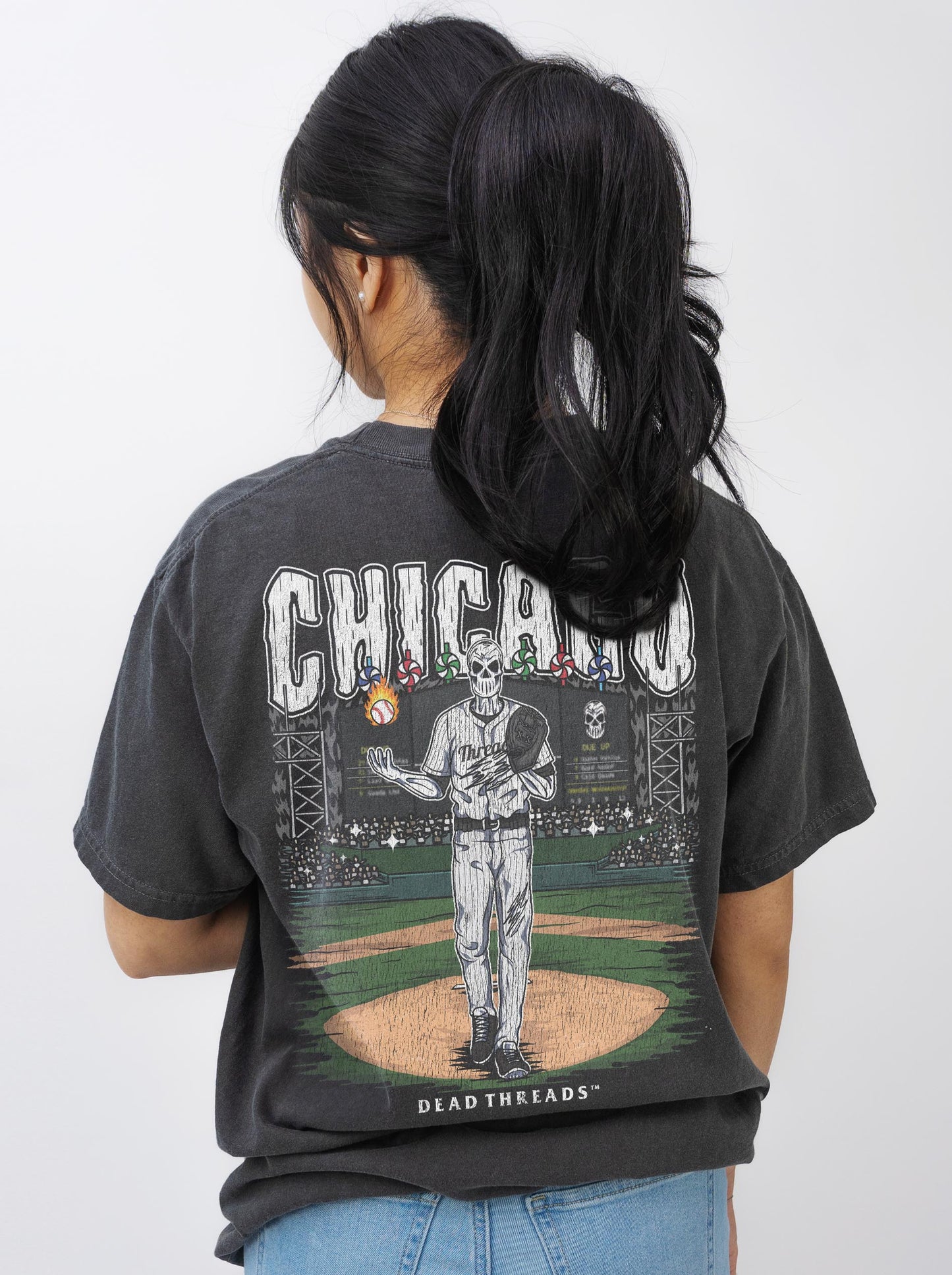 CHICAGO "SOUTH SIDE" BASEBALL - “3 SKULL” PREMIUM T-SHIRT