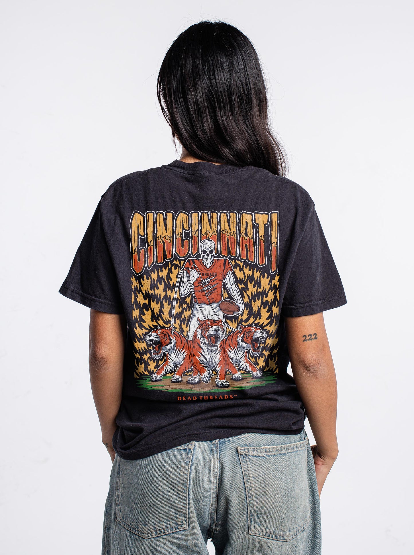 CINCINNATI FOOTBALL - “3 SKULL” PREMIUM T-SHIRT