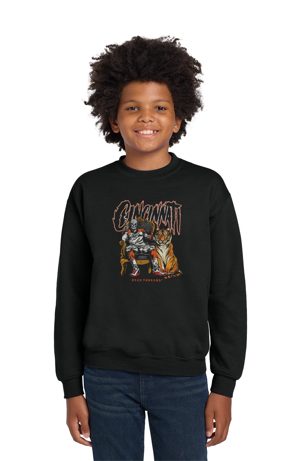 CINCINNATI FOOTBALL v2 KIDS CREWNECK SWEATSHIRT