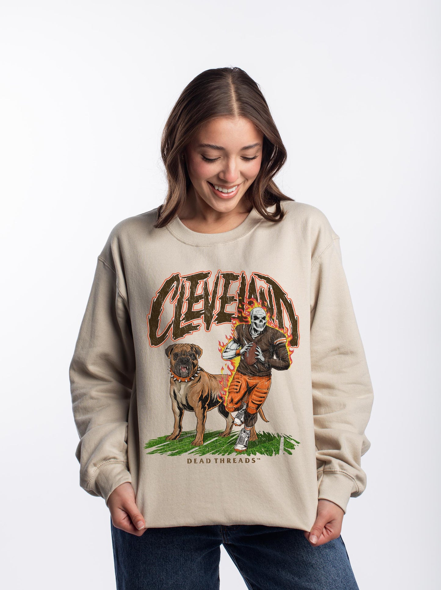 CLEVELAND FOOTBALL v2 CREWNECK SWEATSHIRT