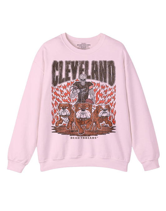 CLEVELAND FOOTBALL v1 CREWNECK SWEATSHIRT - PINK