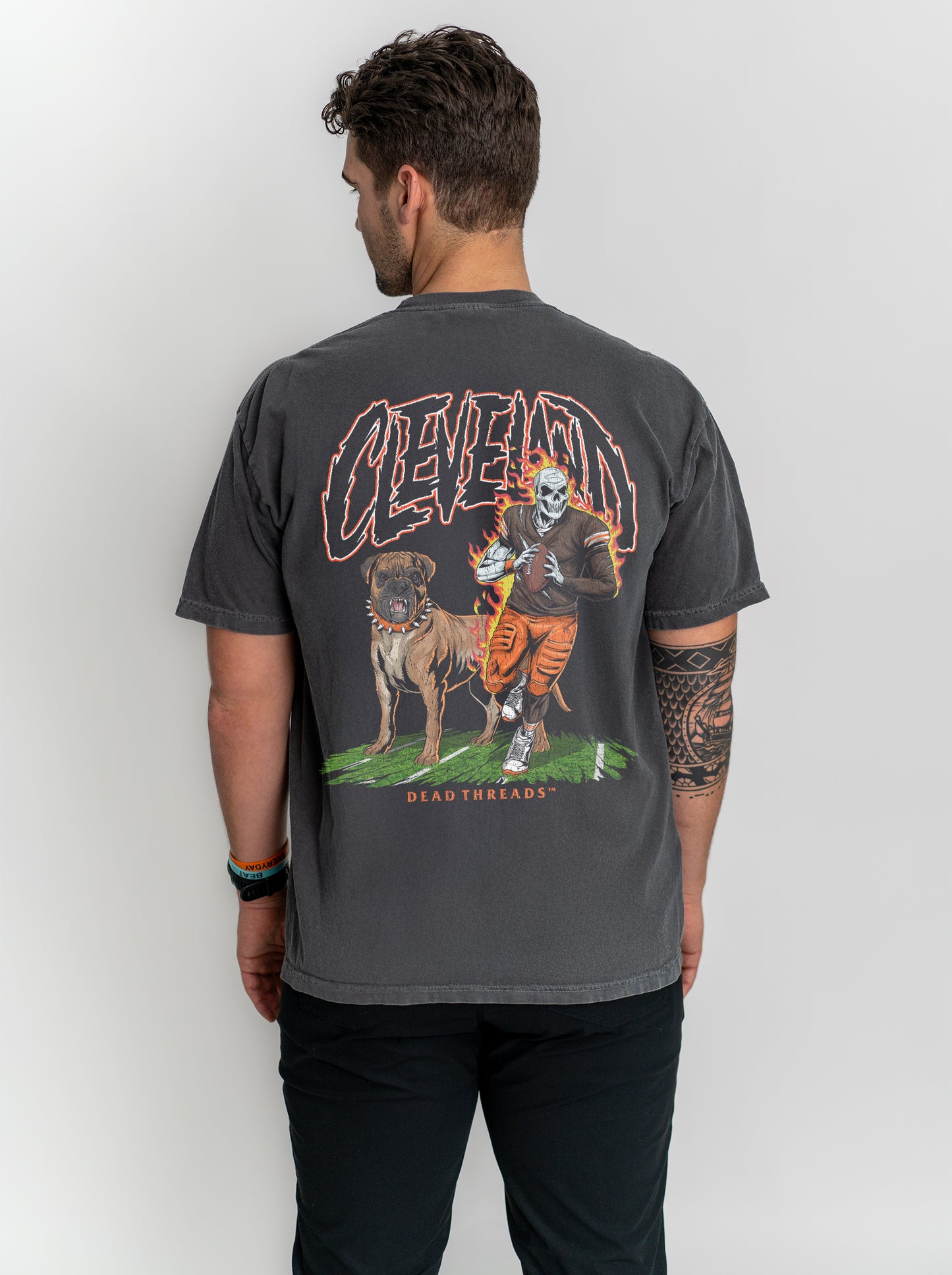 CLEVELAND FOOTBALL v2 - “3 SKULL” PREMIUM T-SHIRT