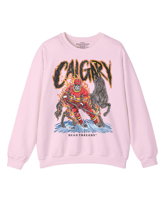 CALGARY HOCKEY CREWNECK SWEATSHIRT - PINK