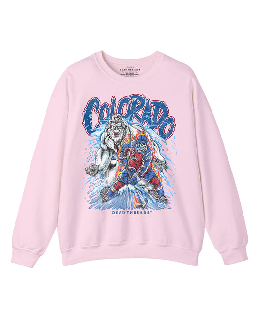 COLORADO HOCKEY CREWNECK SWEATSHIRT - PINK