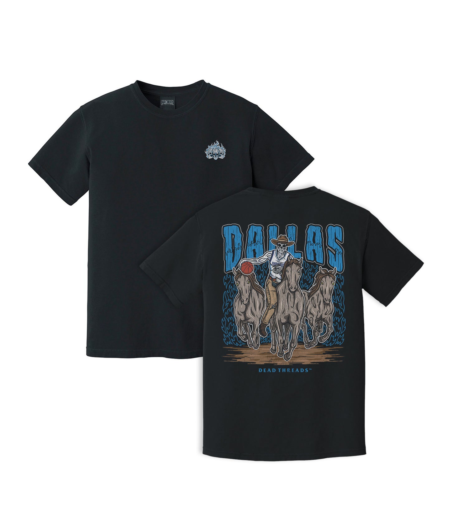 DALLAS BASKETBALL - “3 SKULL” PREMIUM T-SHIRT