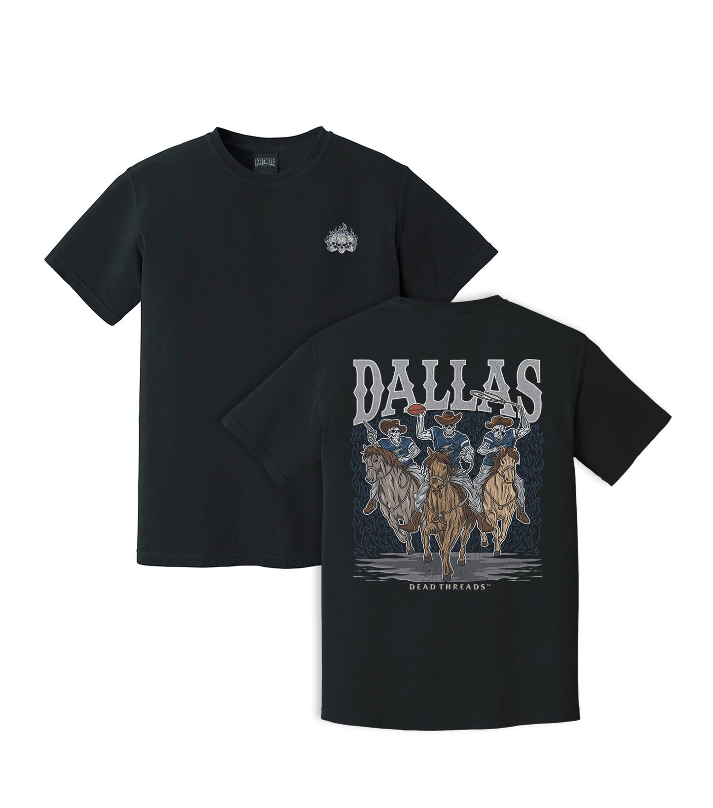 DALLAS FOOTBALL - “3 SKULL” PREMIUM T-SHIRT