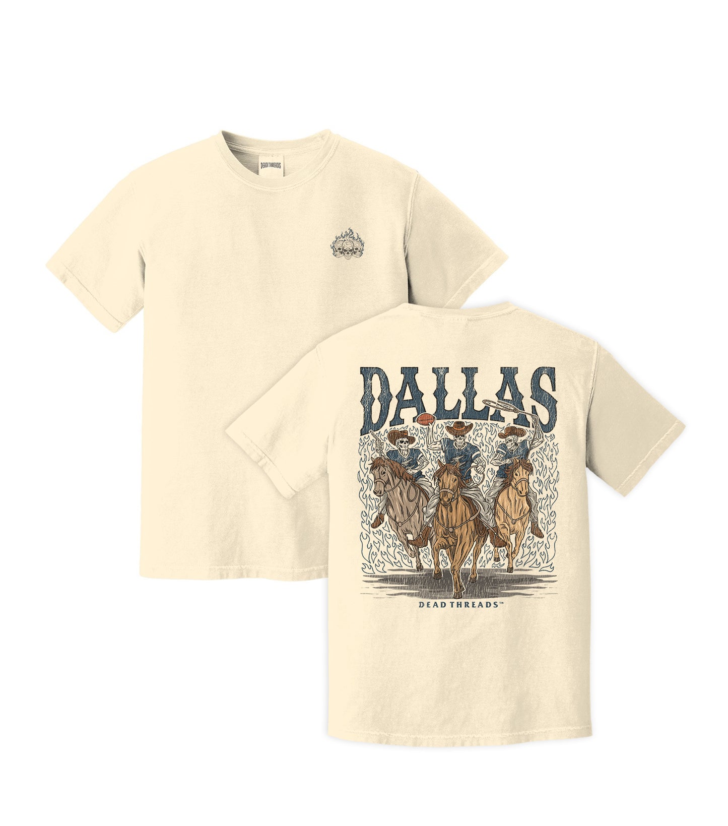 DALLAS FOOTBALL - “3 SKULL” PREMIUM T-SHIRT