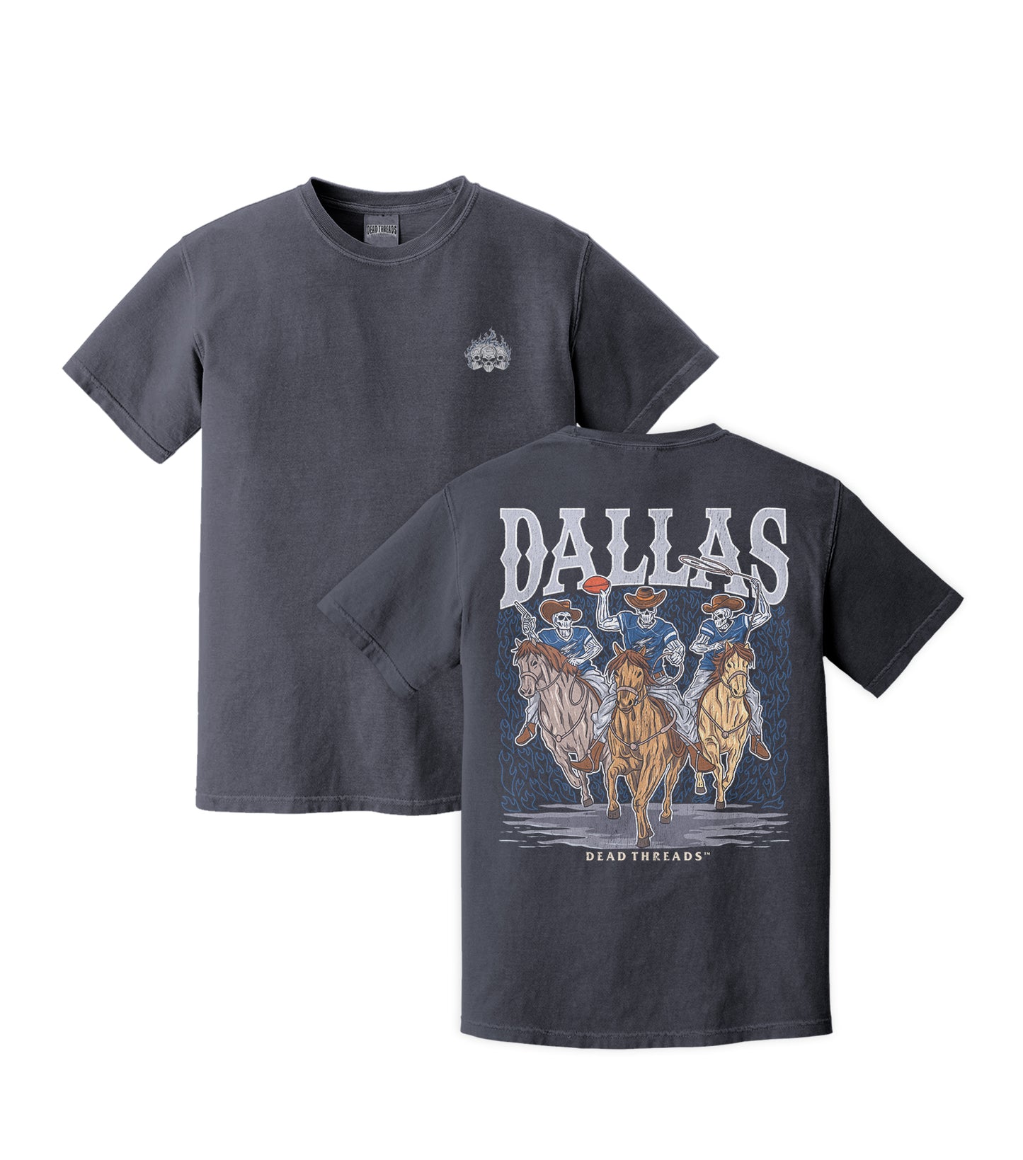 DALLAS FOOTBALL - “3 SKULL” PREMIUM T-SHIRT