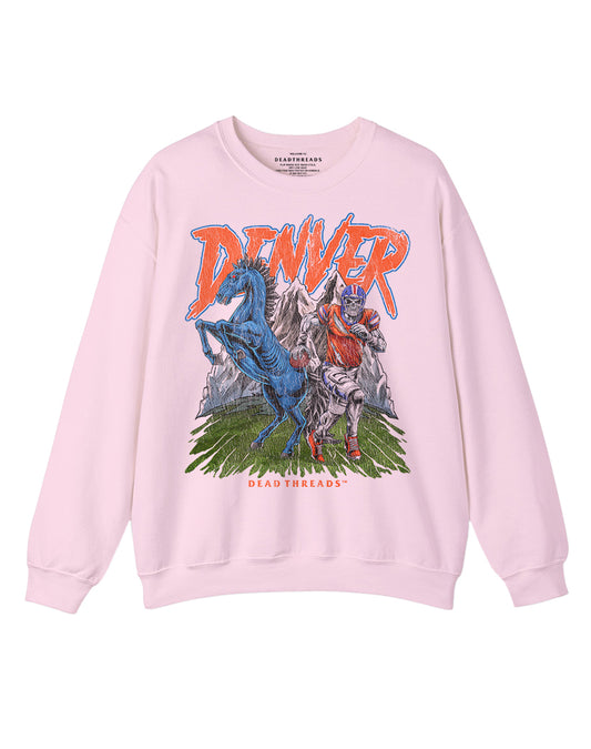 DENVER FOOTBALL v2 CREWNECK SWEATSHIRT - PINK