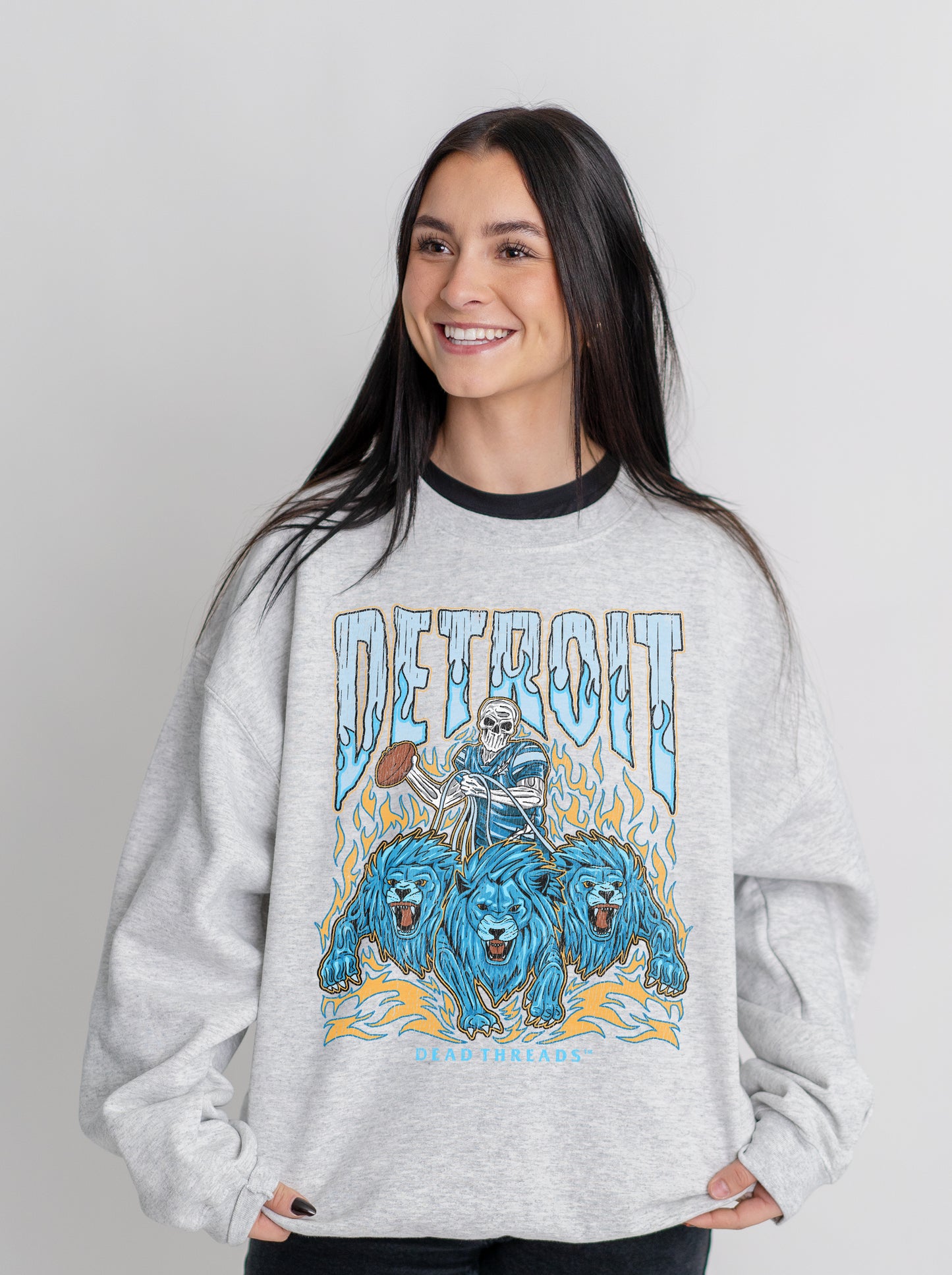 DETROIT FOOTBALL CREWNECK SWEATSHIRT