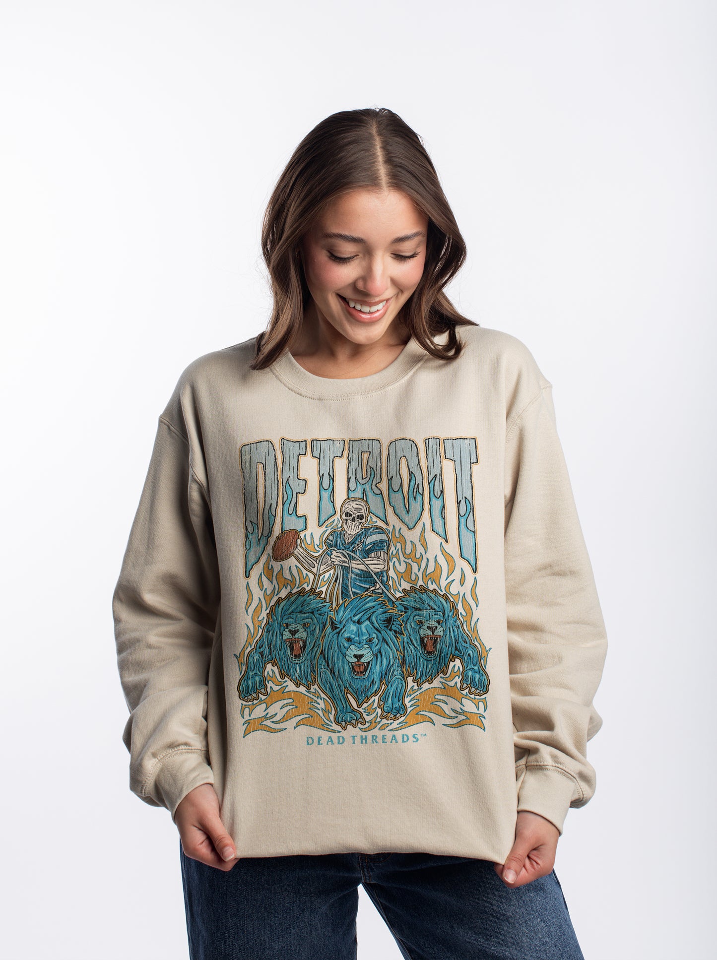 DETROIT FOOTBALL CREWNECK SWEATSHIRT