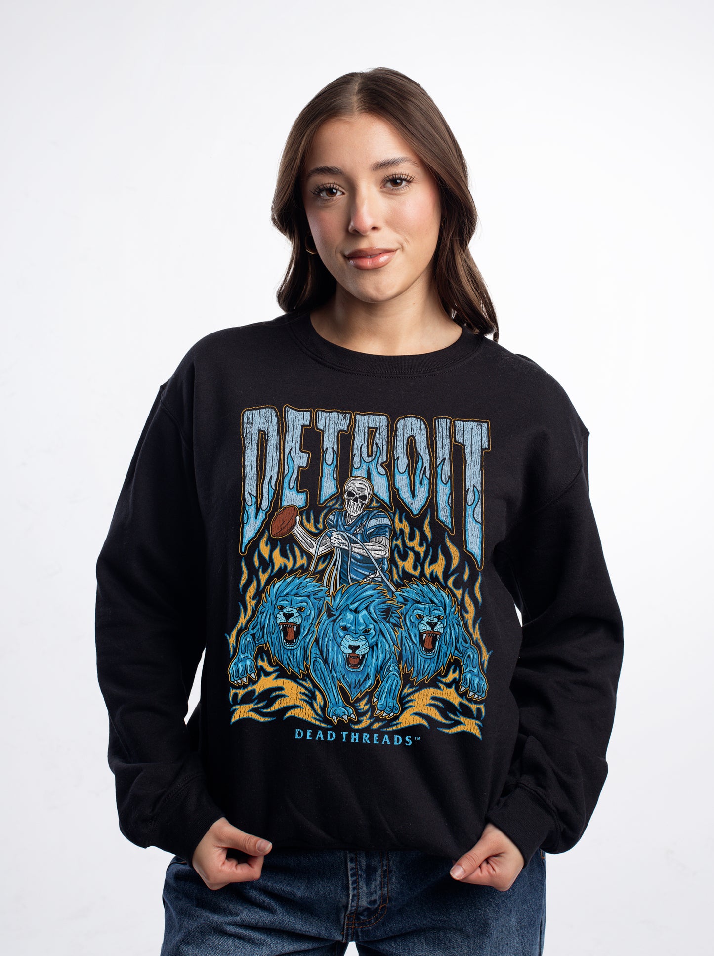 DETROIT FOOTBALL CREWNECK SWEATSHIRT