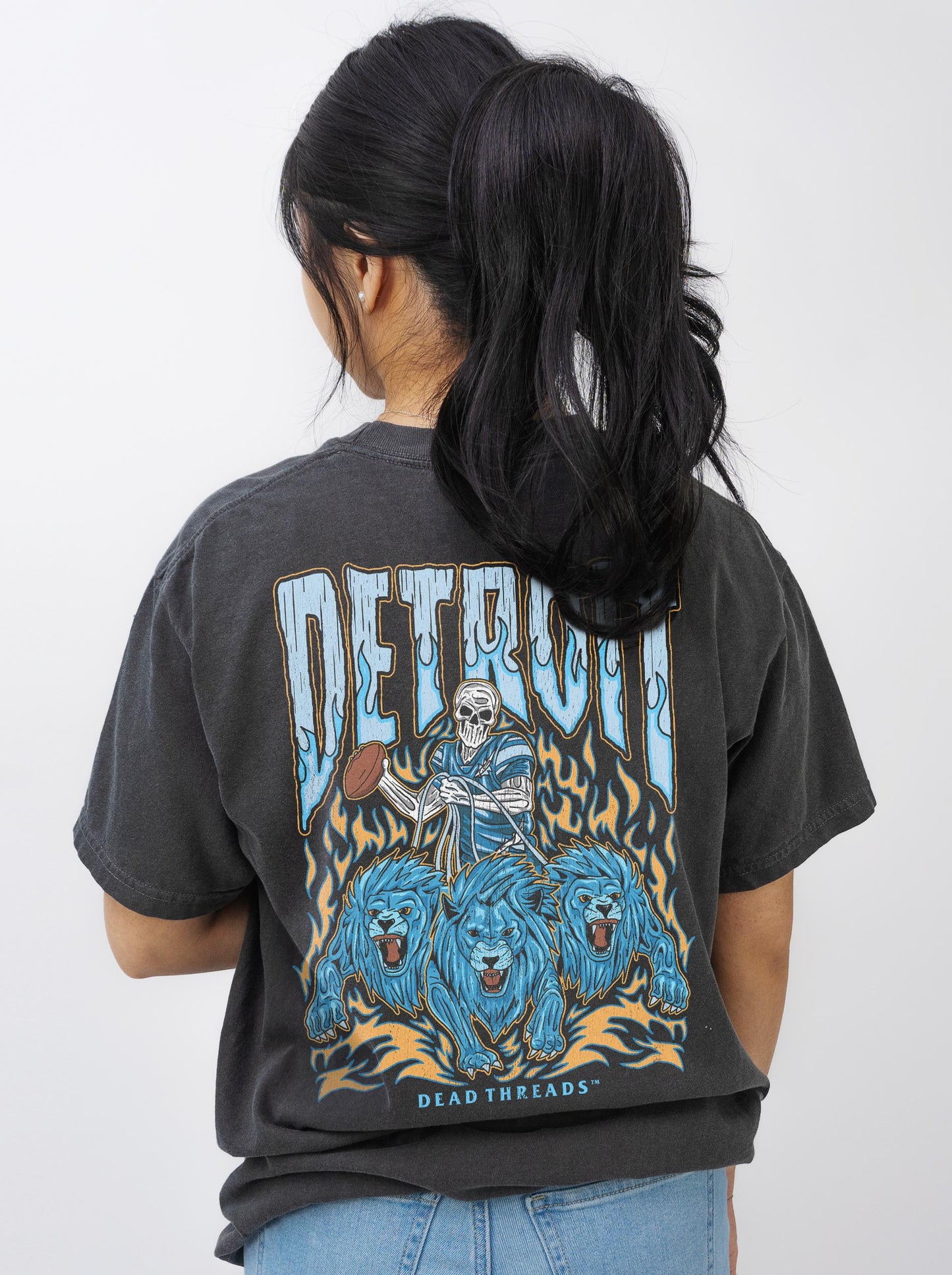DETROIT FOOTBALL - “3 SKULL” PREMIUM T-SHIRT