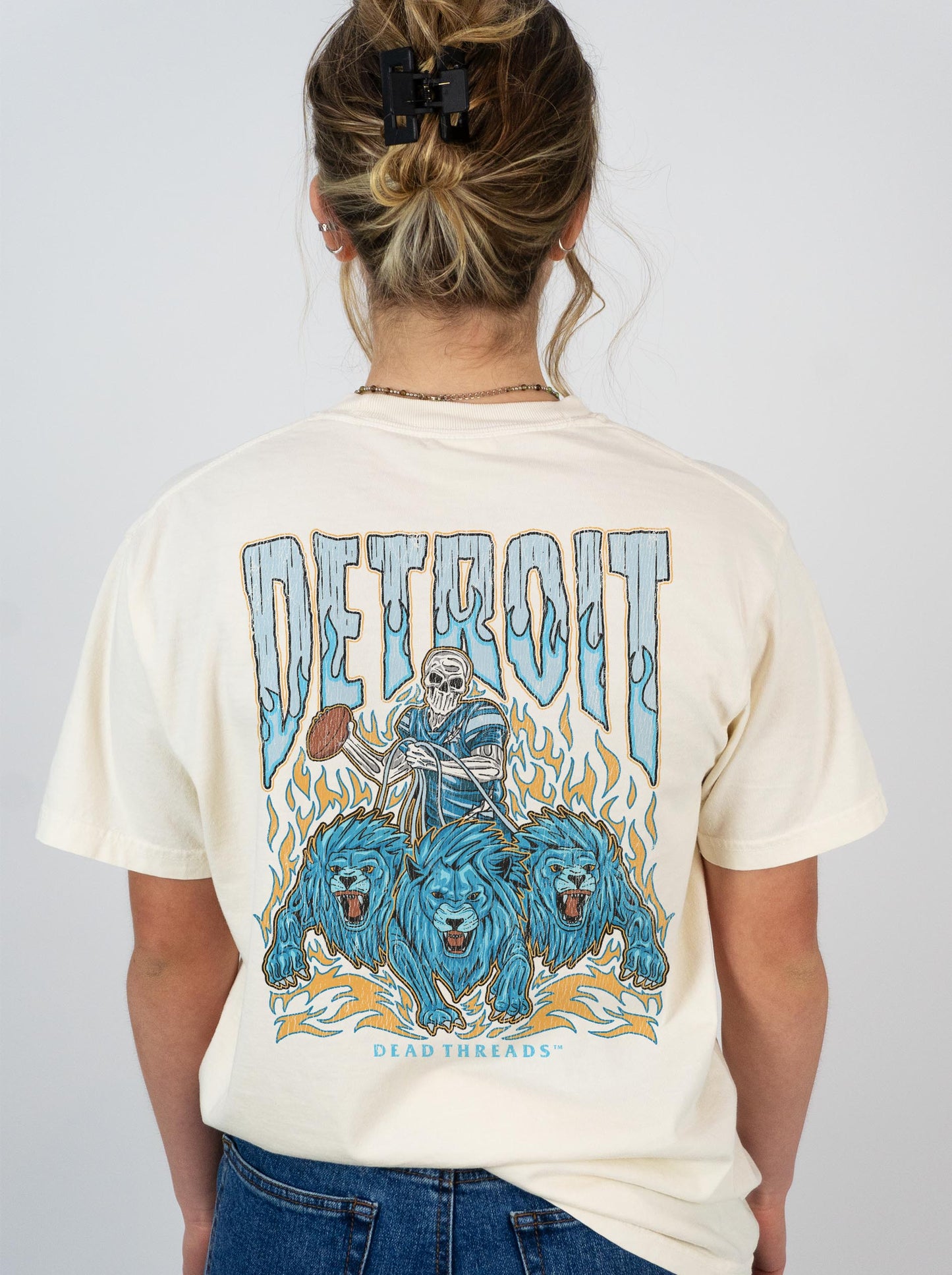 DETROIT FOOTBALL - “3 SKULL” PREMIUM T-SHIRT