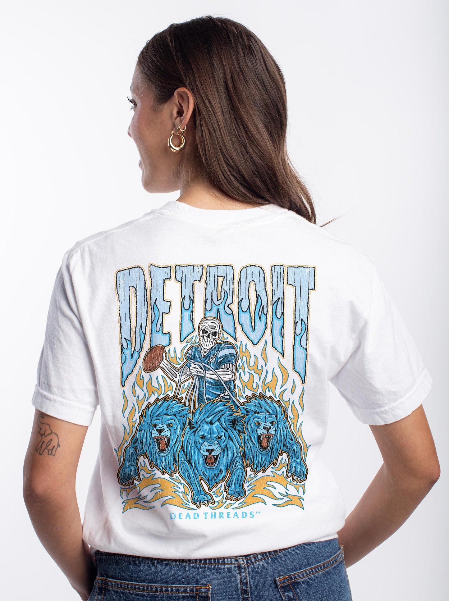 DETROIT FOOTBALL - “3 SKULL” PREMIUM T-SHIRT