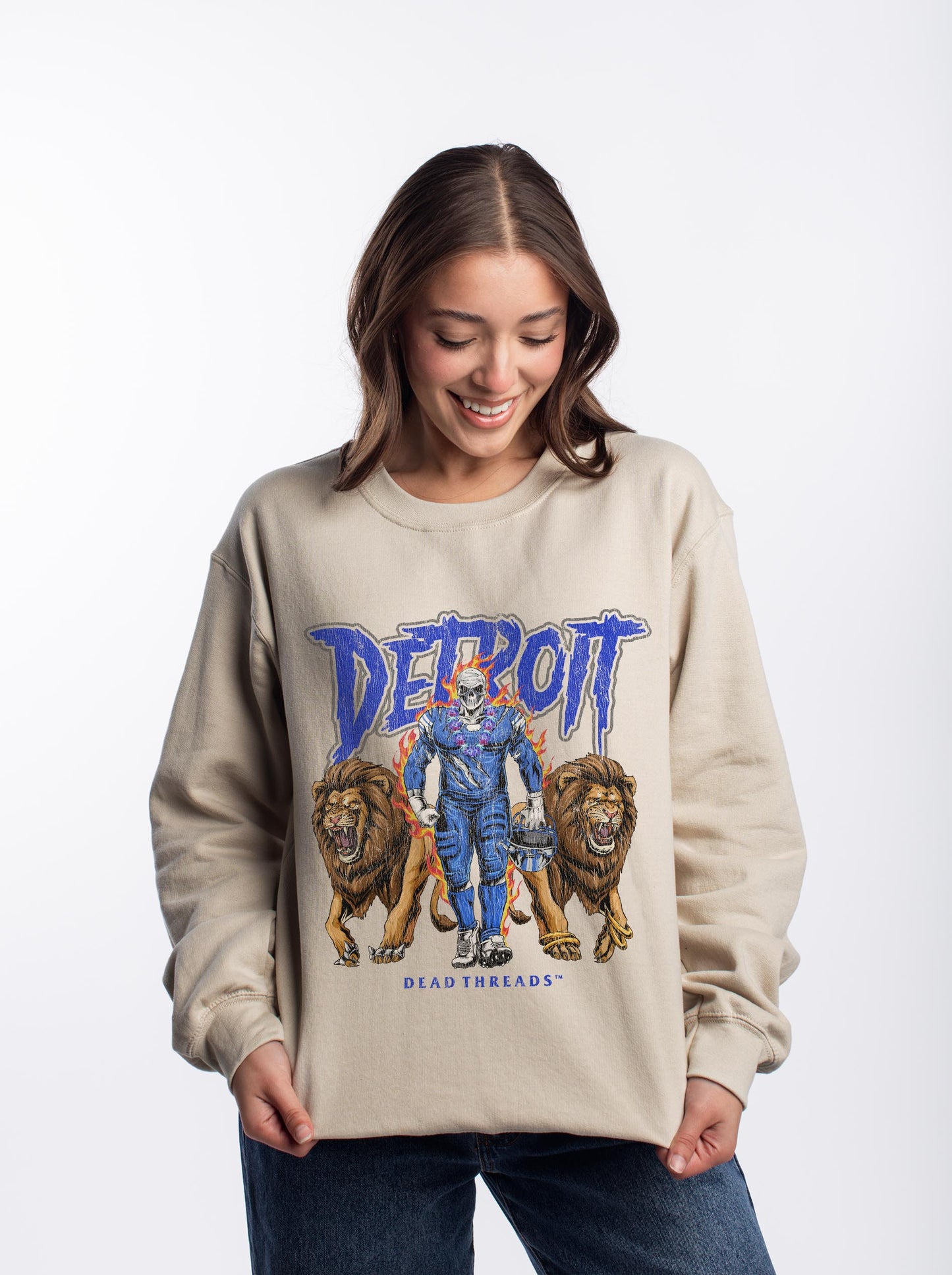 DETROIT FOOTBALL v4 CREWNECK SWEATSHIRT
