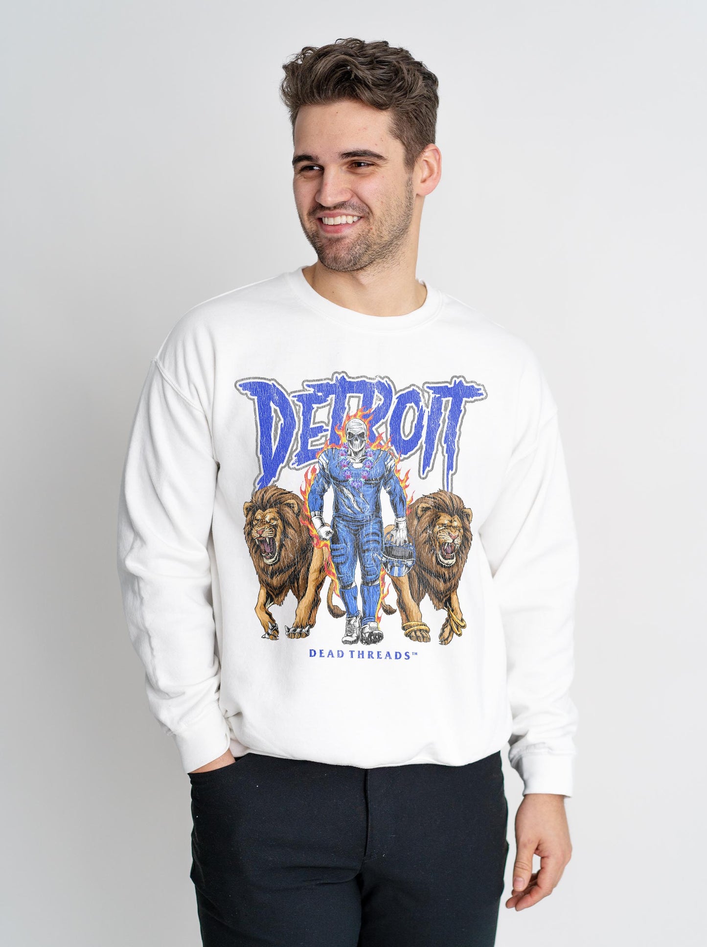 DETROIT FOOTBALL v4 CREWNECK SWEATSHIRT
