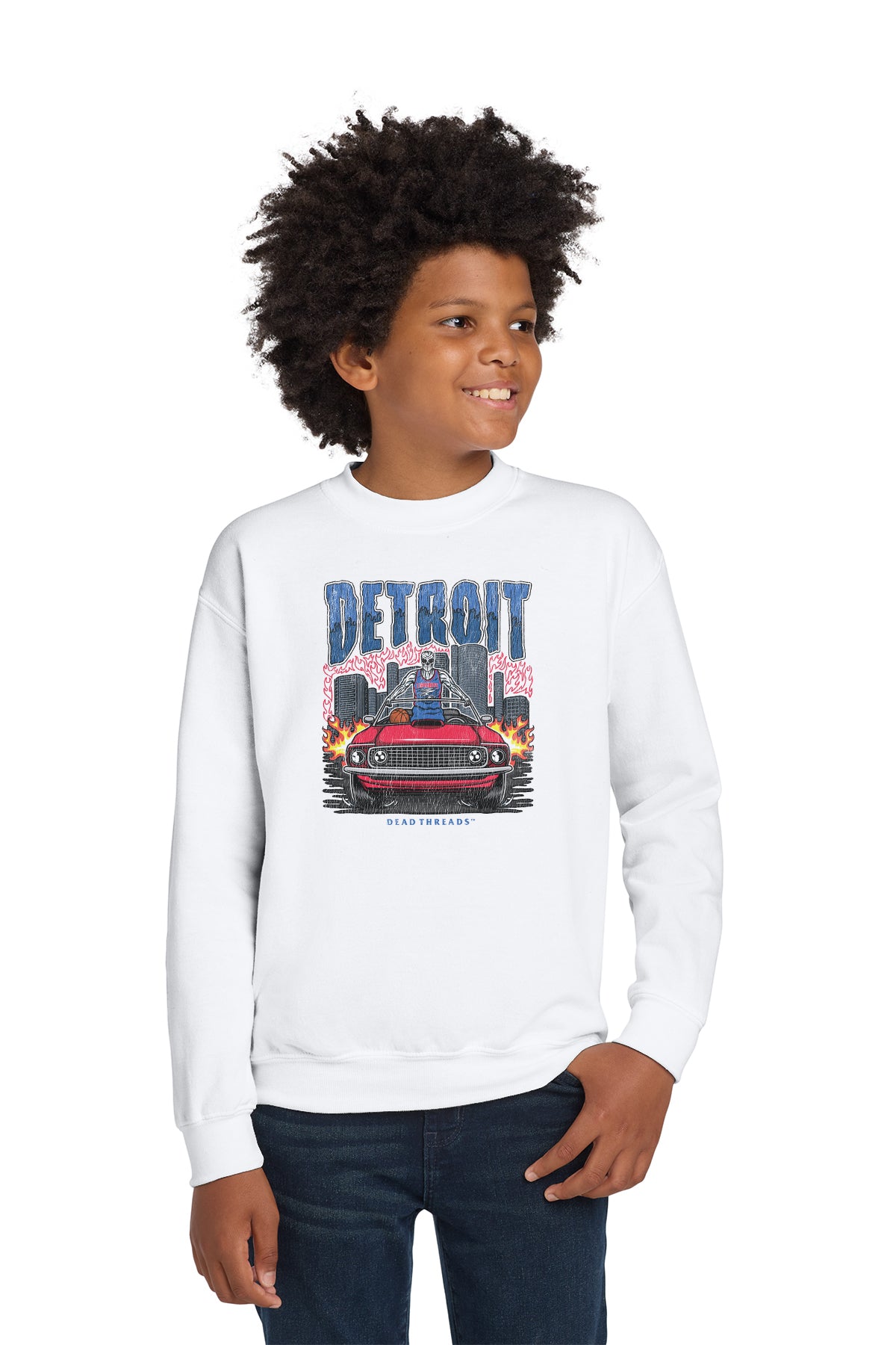DETROIT BASKETBALL KIDS CREWNECK SWEATSHIRT