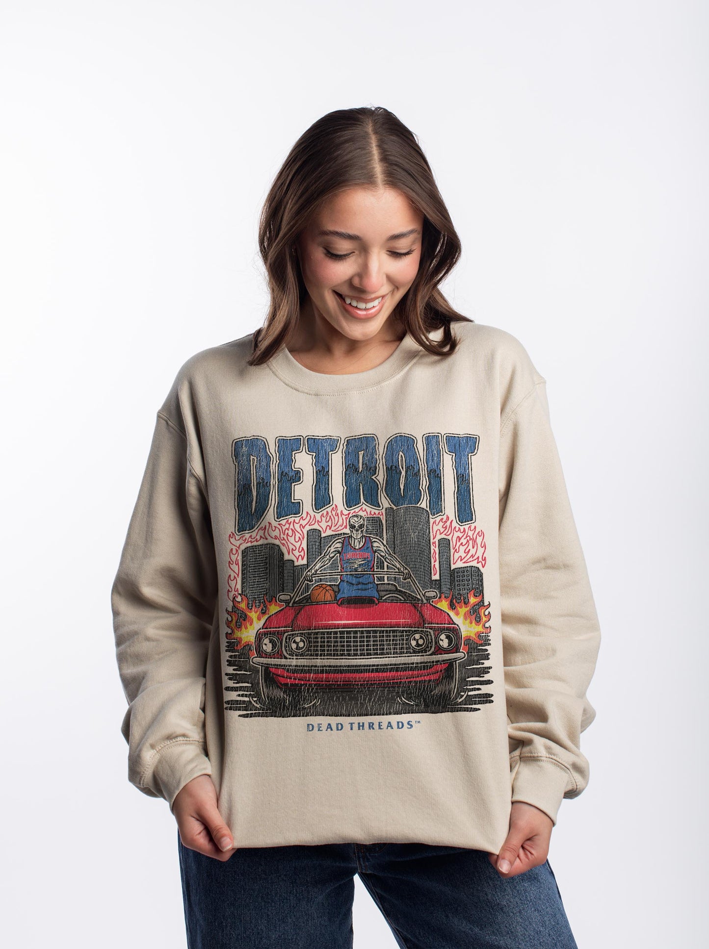 DETROIT BASKETBALL CREWNECK SWEATSHIRT
