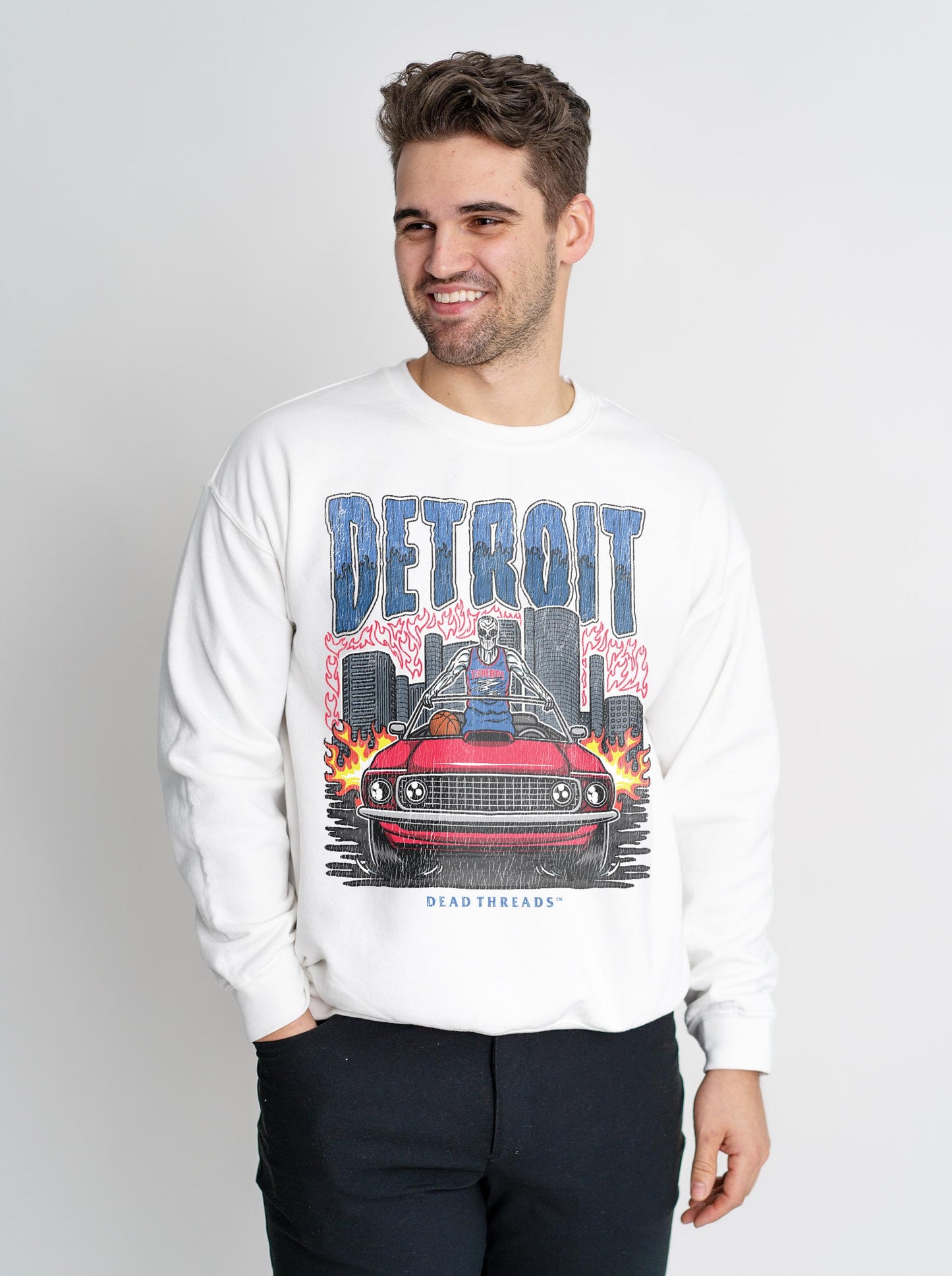 DETROIT BASKETBALL CREWNECK SWEATSHIRT