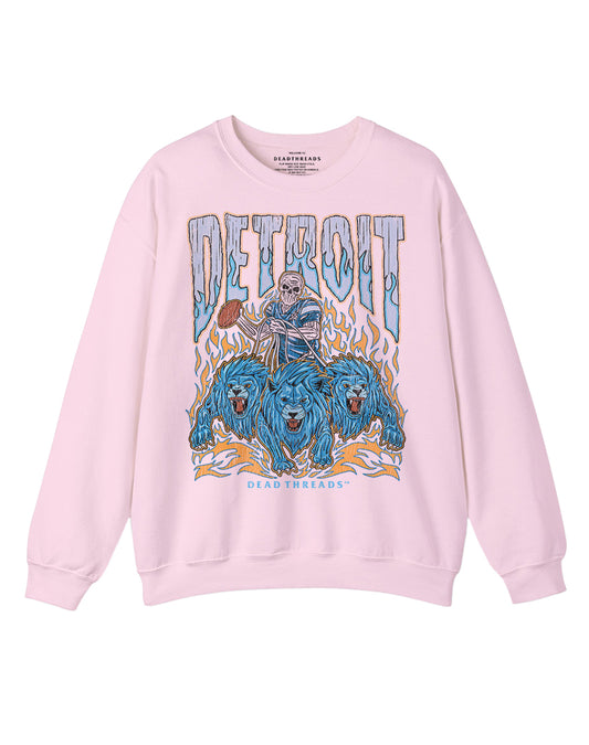 DETROIT FOOTBALL v1 CREWNECK SWEATSHIRT - PINK