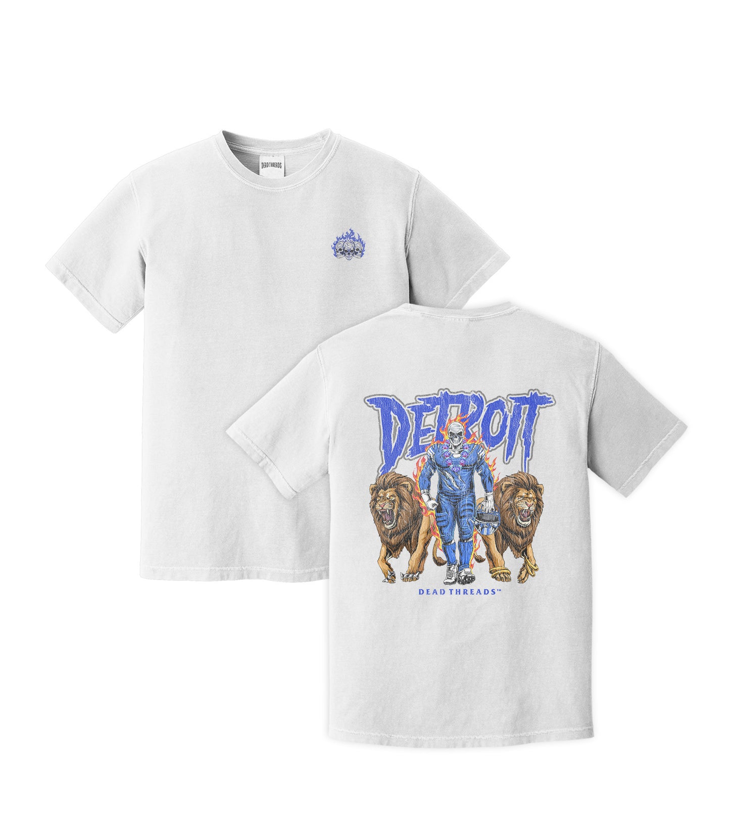 DETROIT FOOTBALL v4 - “3 SKULL” PREMIUM T-SHIRT