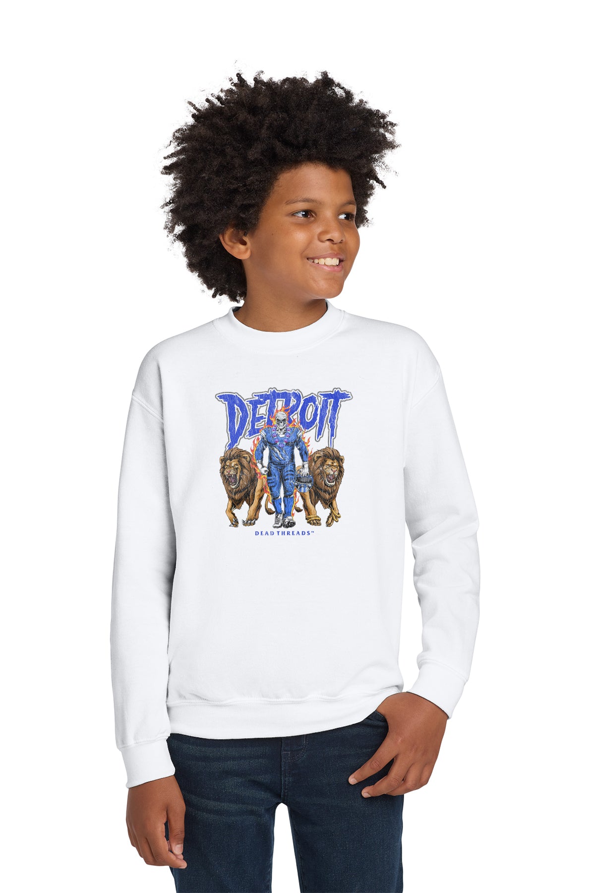 DETROIT FOOTBALL v4 KIDS CREWNECK SWEATSHIRT