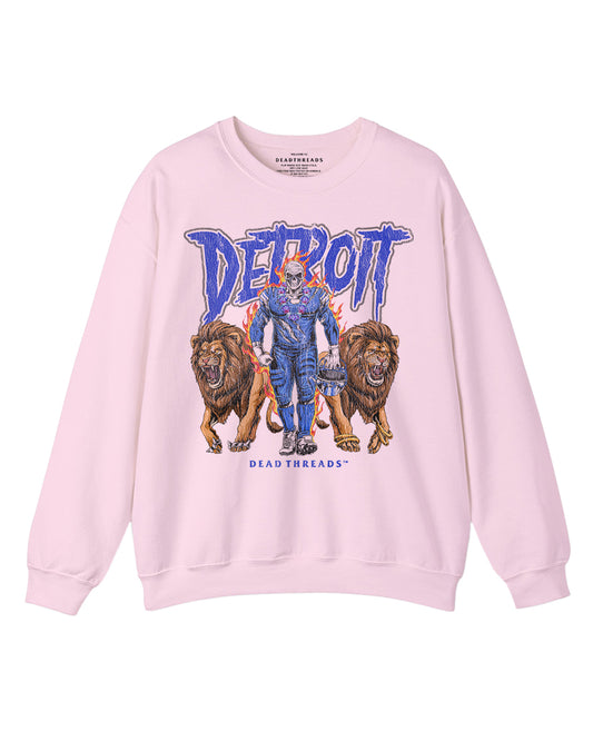 DETROIT FOOTBALL v4 CREWNECK SWEATSHIRT - PINK