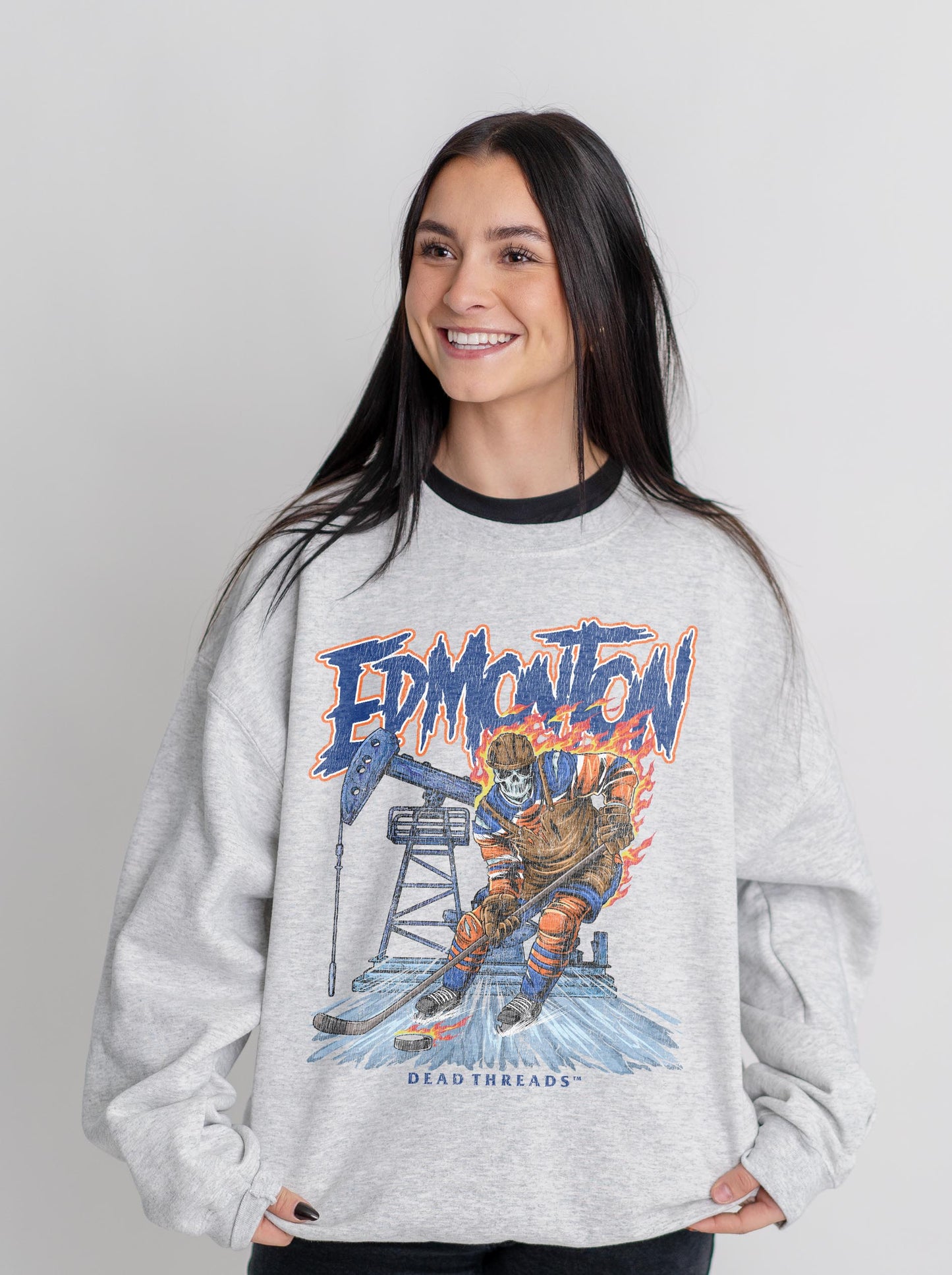 EDMONTON HOCKEY CREWNECK SWEATSHIRT
