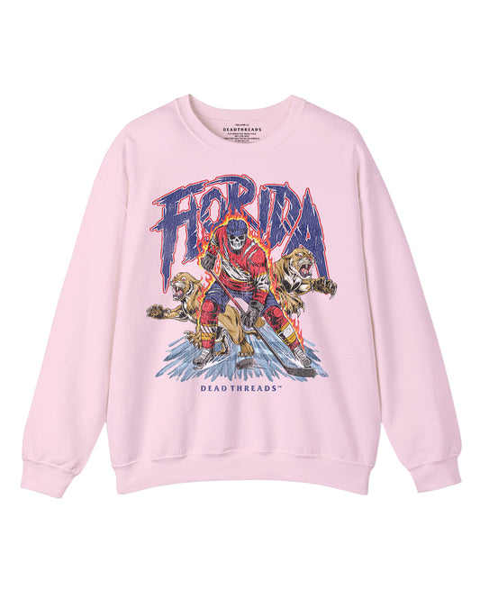 FLORIDA HOCKEY CREWNECK SWEATSHIRT - PINK